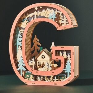 Anthropologie Monogram Wonderland Light-Up Scene Letter G
